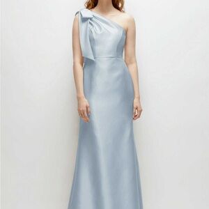 Elegant One-Shoulder Blue Dress